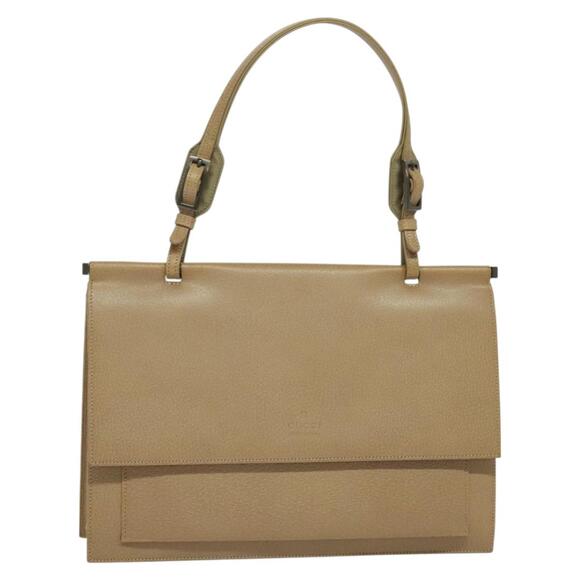 GUCCI Shoulder Bag Leather Beige 001 001 - Picture 1 of 16